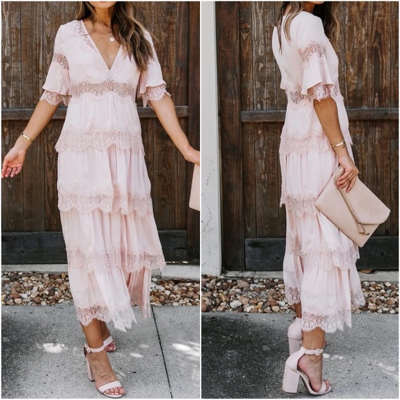 Boho Eyelash Lace Tiered Summer Party Festival Dress - Picture 6 of 6